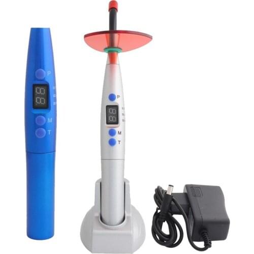 LED Curing Light Dental Cure Lamp Curing Machine Wireless Cordless Solidify BDA164 Silver Blue