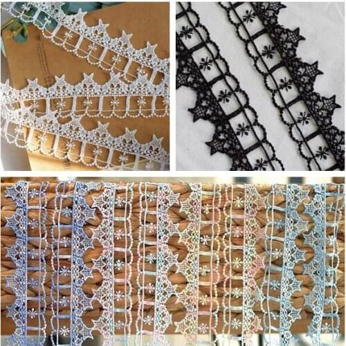 1 Meter Rose Stars water soluble Lace Trim Handmade Ribbon Sewing Turban Skirt Curtains Sofa Guipure Clothes Accessories LA1523