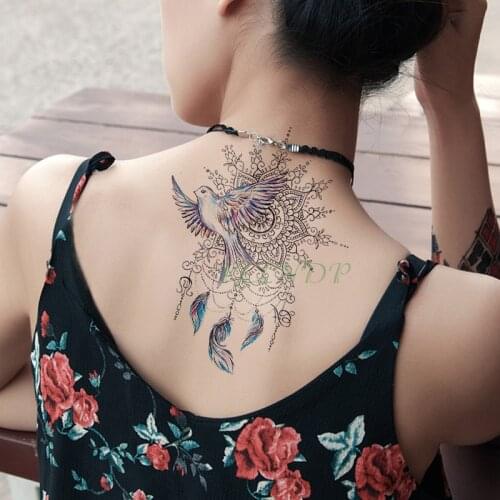 Waterproof Temporary Tattoo Sticker Bird lotus Mandala Dreamcatcher fake tatto flash tatoo tatouage temporaire for girl women