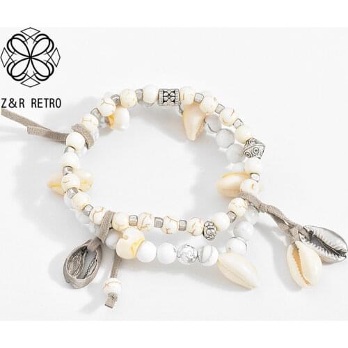 Beautiful Bracelets & Bangles Vintage Accessories Beaded Bracelet With Colorful Suspension Pendants Costume Jewelry for Women