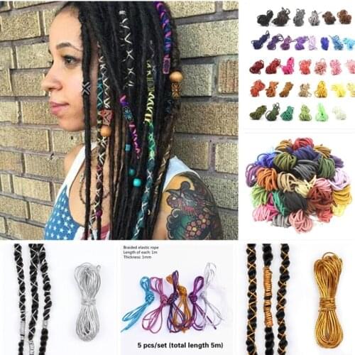 1/5pc Colour Braids Hair Accessories Braiding Hair Styling Thin Shimmer Stretechable Braiding Hair Strings African Braid Braided