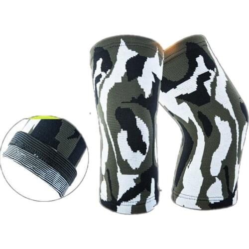 1 PCS Knitted Camouflage Knee Sleeves Protector Squat Weightlifting Compression Knee Braces Cycling Leg Supports