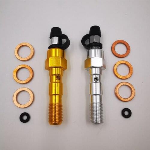 2 Hole M10x1.0mm M10x1.25mm Motorcycle Brake pump Master Cylinder Caliper Bleed Screw Nipple Banjo Bolt Universal for Motorcycle