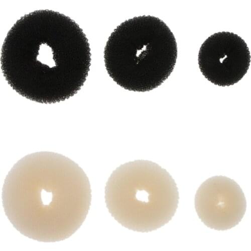 3x Hair Bun Wraps black brown blonde Donut Large Small Shaper Styler Maker
