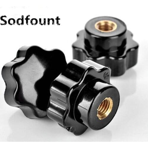 5Pcs CNC 3D Printer M4 M5 M6 M8 M10 M12 M16 Plum Bakelite Hand Tighten Nuts Handle Star Mechanical Black Thumb Nut