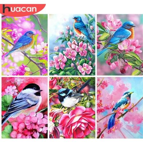 HUACAN 5d Diamond Painting Bird DIY Mosaic Flower Full Square/Round Diamond Embroidery Cross Stitch Animal Home Decor