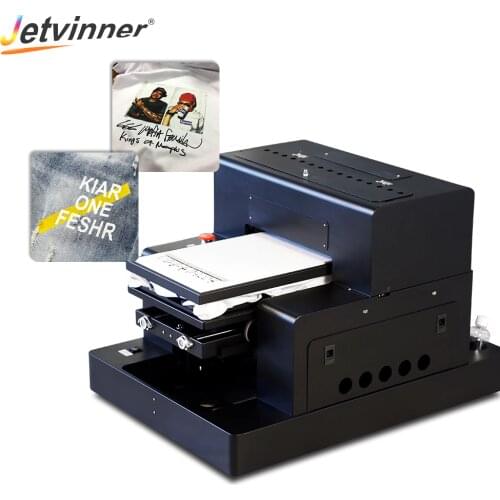 Jetvinner Automatic A3 Size DTG Printer For T-shirt, Jeans, Jacket, Fabric Textile Flatbed Print Machine with RIP 9.0 software
