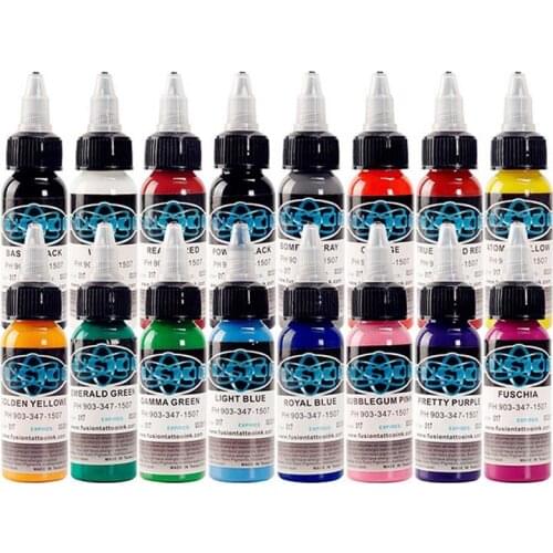 NEW-TAttoo Ink 16 Colors Set 1 Oz 30Ml/Bottle Pigment Kit 3D Makeup Beauty Ink