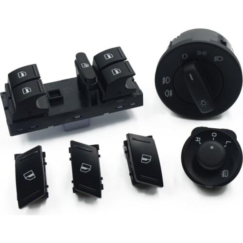 For SKODA Octavia MK2 II 1Z Master Electric Power Window Headlight Side Mirror Switch Button 6PCS/SET 1Z0959858B 1Z0 941 431 / C
