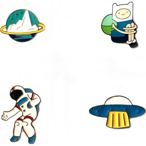 Space travel Enamel Pin Astronauts Special Edition Brooches Bag Clothes Lapel Pin Cosmic Space Badge for kids Pins Wholesale