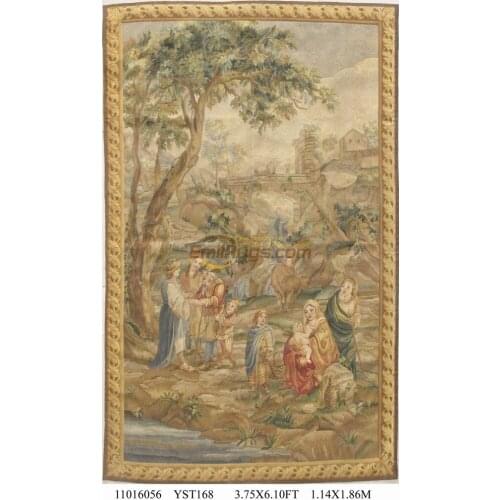 Aubusson Style French Tapestry Fashionable Household Decorates Circular Wool Knitting Bedding