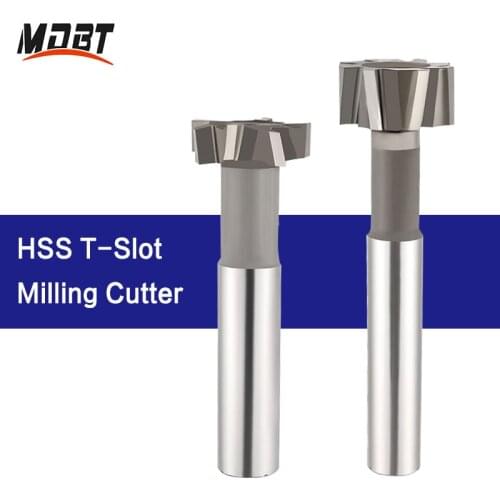 HSS T-Slot Milling Cutter Straight Handle Customizable Woodruff Key Seat Router Bit Diameter 10-40mm Metal End Mill Tool