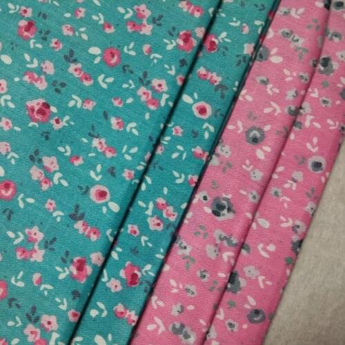 40x50cm Small Blue Pink Flowers cotton fabric Fat Quarters Bundle Quilting Patchwork Sewing Fabric For Tilda Doll tissue tecido