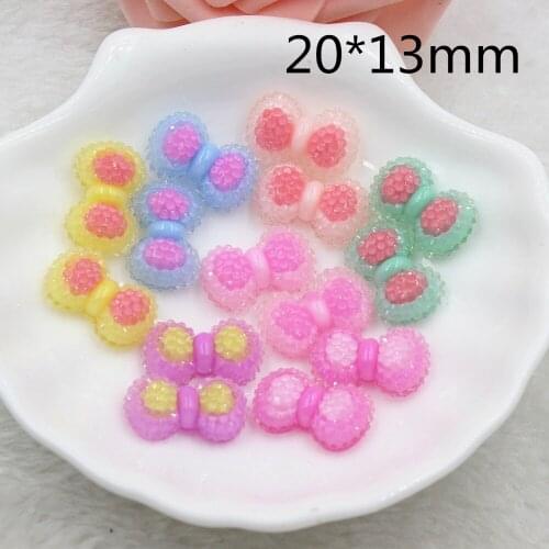 20pcs/lot flat back resin mini bow DIY resin cabochons accessories