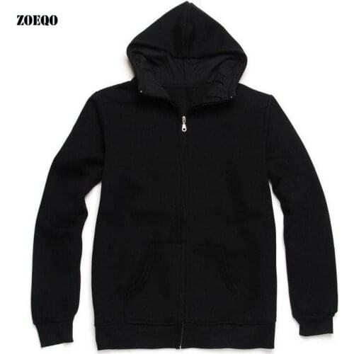 ZOEQO Men Sweatshirt zipper hooded fleece cardigan jacket long sleeve hoodies men Hoodies Cotton Hoodie Coats