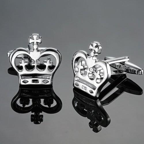 DY The new high quality luxury design silvery crown Cufflinks fashion Mens French shirt Cufflinks free shipping