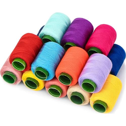 300meters/roll Multicolor Sewing Thread 100% Polyester Thread Set Strong and Durable Sewing Threads for Hand Machines