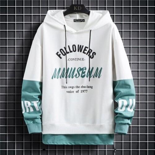 2021 Spring Autumn New Casual O-Neck Print Loose Hoodie Hooded Sweatshirt MenS Hip Hop High Punk Pullover Street Wear Clothes