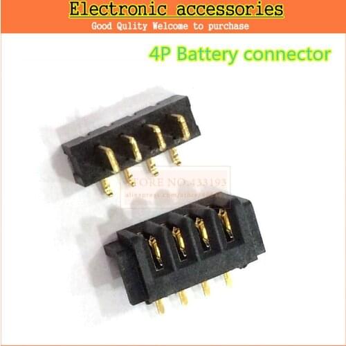 New 5pair/Lot 4Pin laptop battery connector female and The male connector 90 degree bend foot