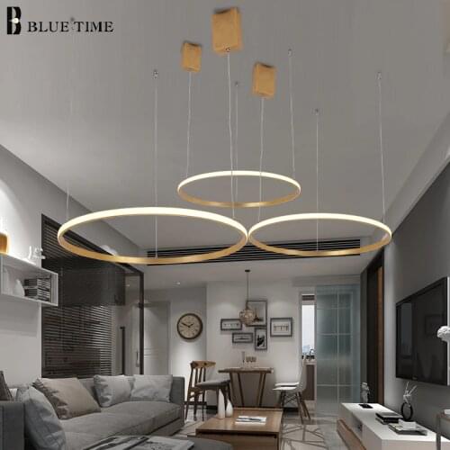 Modern LED Chandeliers Light Lamp Living Room bedroom foyer saloon hall chandelier rings for high ceiling chandelier