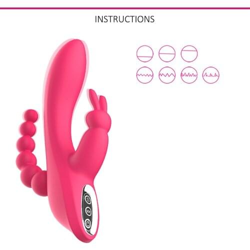 Three-point Clitoris Stimulation Vibrator Sex Toys for Women Posterior Court Massager Stick Erotic Toys for Adults Masturbator