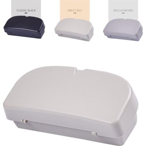 1PC Portable ABS Car Glasses Case Holder Clip Sun Protection Sunglasses Storage Box Eyewear Accessories Gray/Black/Beige