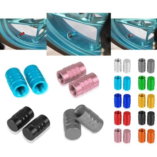 2pcs Aluminum Round Tire Valve Stem Caps For Auto Bike Motorcycle Hexagon Valve Covers For Motorbike Parts Accessories Cover