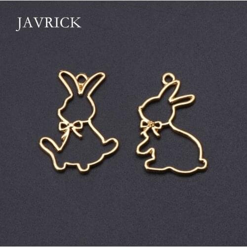 2Pcs Friend Rabbits Resin Frame Open Bezels Setting Blank Craft Tool DIY Pendant Accessories Jewelry Making Tool