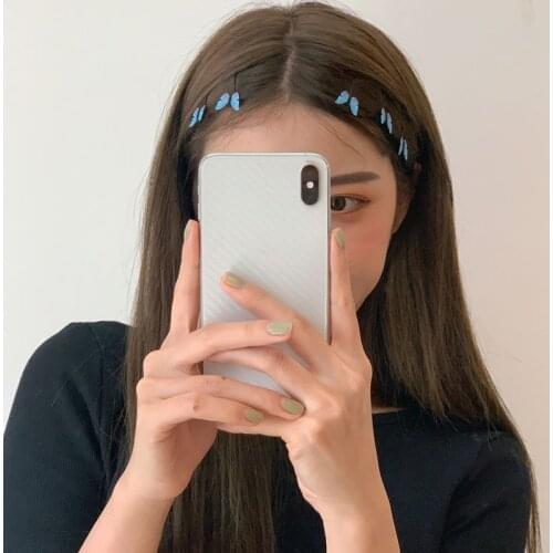 4Pcs Blue Butterfly Hairpins Elegant Gauze Hair Clips For Women Cute Handmade Fashion Summer Holiday Hair Jewelry Accessories