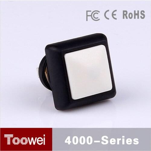 5 pieces Toowei White Square Button 12mm CE IP67 RoHS push button electrical switch