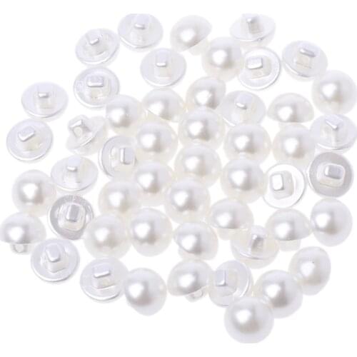 50Pcs Faux Pearl Buttons Fit Sewing Scrapbook Backhole Sewing Crafts 10/11.5mm