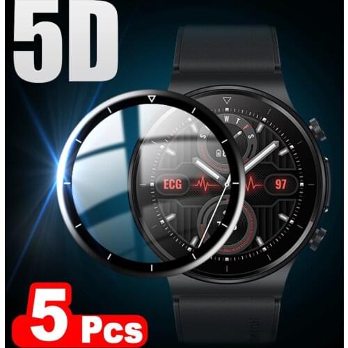 5D Soft Glass Protective Film For Huawei GT 2 Pro ECG Full Curved Cover Screen Protector for GT 2 Pro Smart Watch Accessories