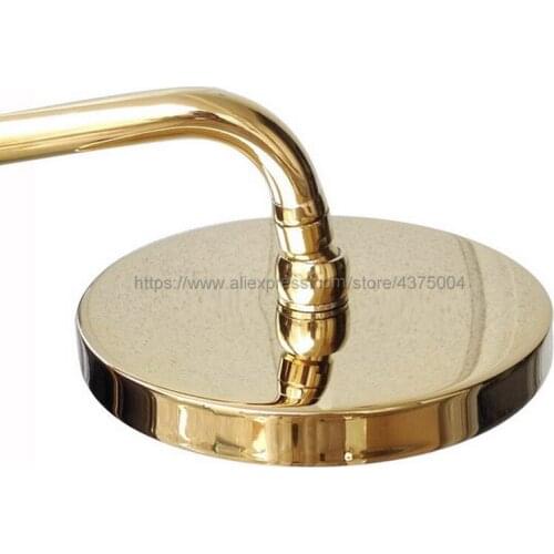 7.7 Inch Round Rainfall Shower Head Rainfall Bathroom Top Sprayer Luxury Gold Color Brass Rain Showerhead Nsh042