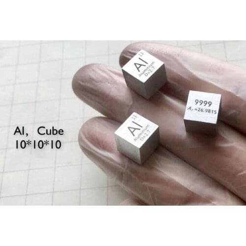 99.99% pure Aluminum Al metal cube Element Periodic Table 10mm 2.7g ATT
