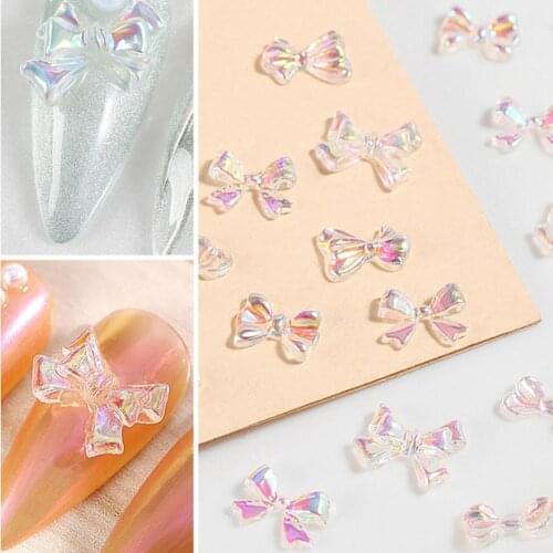 30Pcs/Pack Nail Art Bowknot Stylish Decorative Resin Bow Rhinestone Manicure Decoration for Women