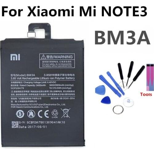 BM3A Mobile Phone Battery For Xiaomi MI NOTE3 NOTE 3 Real Capacity 3500mAh Replacement Li-ion Battery