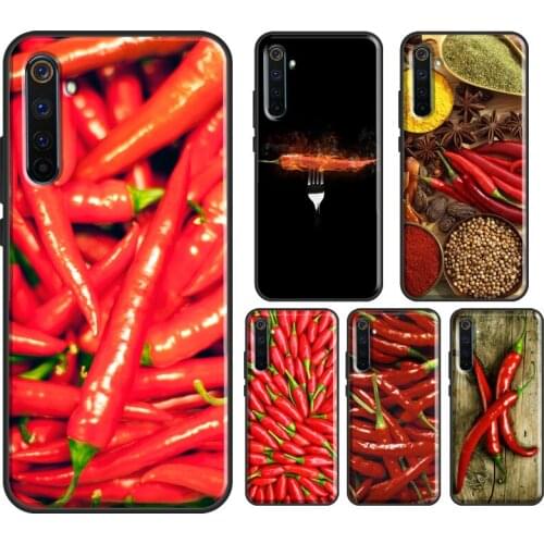 Red Pepper Pattern Case For Realme 7 Pro 6 C3 XT X7 OPPO Find X2 Pro Reno4 For OnePlus 8 7 Pro Nord Coque