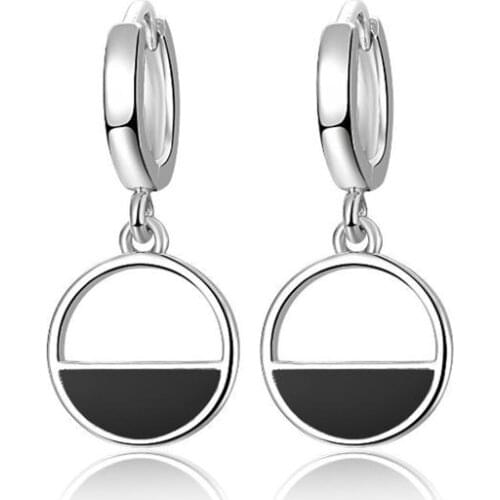 Everoyal Lady Fashion Silver 925 Drop Earrings Jewelry Charm Girls Black Earrings For Female Accessories Lady Summer Bijou
