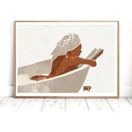 Cuadros Minimalism Naked Female Art Canvas Painting Take a Bath Woman Posters and Prints Modern Home Wall Art Decoration Decor