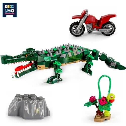 UKBOO 520PCS Jurassic Theme Park Sarcosuchus imperator Building Blocks City Dinosaur World Bricks Crocodile Toy For Children