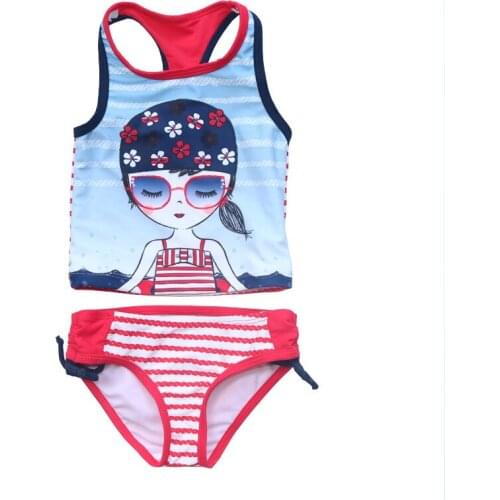 Girl Cartoon Printed Bikini Summer Girls Split Two-pieces Swimwear Girls Print Bathing Suit Baby Kids Biquini Infantil Swimsuits