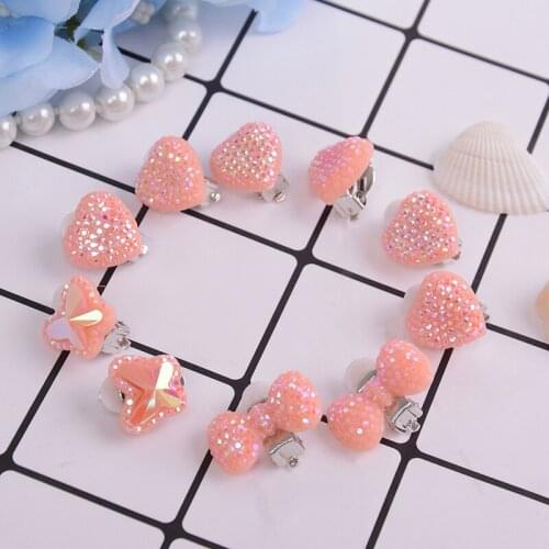 1Pair Soft Invisible Ear Hanging Ear Clip No Piercing Earring For Children Kid Heart/Bow/Butterfly Ear Clip Style Earring