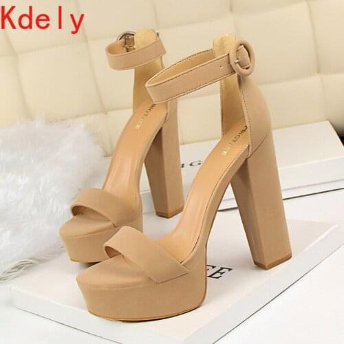 New 2021 Women High Heels Pumps Super high heel 13cm Womens Banquet sandals waterproof platform toe sandals