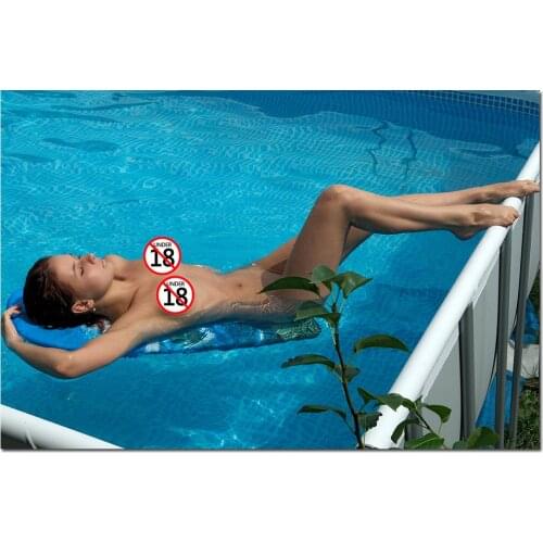 Sexy Girl in the Swimming Pool Wallpaper Beautiful Model Artwork Posters Canvas Print Wall Art Paintings for Room Decor