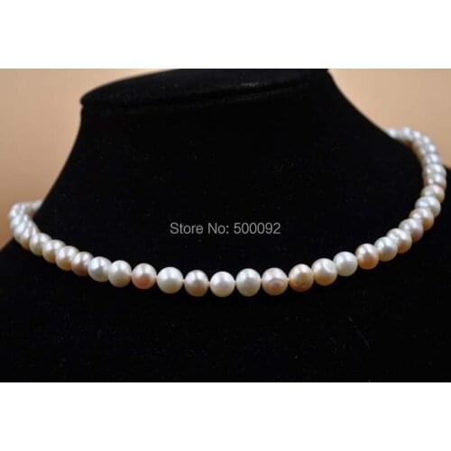 AA+ 17" 7mm multicolor cultured freshwater pearl necklace