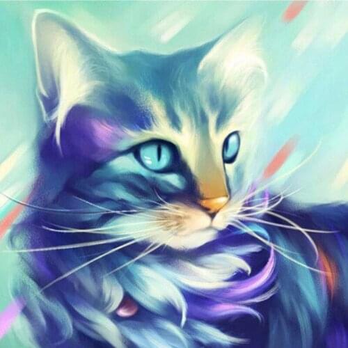 Full Diamond Painting Cross Stitch Round Diamond Mosaic Craft Diamond Embroidery 5D Diy Needlework Animal Cartoon Cat Painting