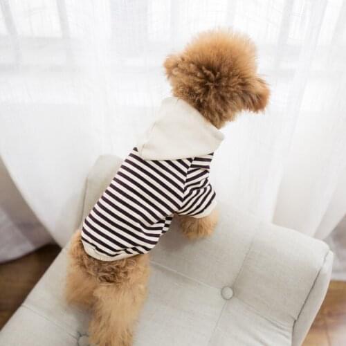 Stripe Dog Hoodie for Small Dogs Pet Clothes For Puppies Pets Sweatshirts Frenchie Pomeranian Chihuahua Teddy Outfit Apparel