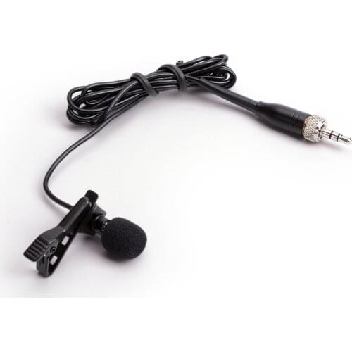 Professional Lavalier Lapel Stereo Cardioid Condenser Microphone Wireless BodyPack Transmitter 3.5 mm Lockable
