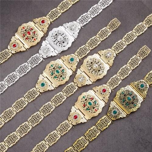 2021 Jul Moroccan Algeria Chic Caftan wedding gold and silver color Metal Luxury belt for Women Belt Chain Adjustable Length