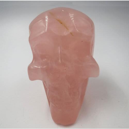 Super Realistic ! Unique413g 100% Natural Rose Quartz Crystal Skull Reiki Healing Cristal Skull Allien Meditation 77*52*71mm